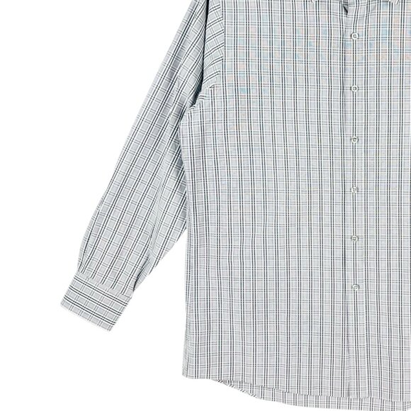 Michael Kors Men's Plaid Long Sleeve Button-Up Grey/Purple Shirt 16.5 34/35 NWOT - Picture 5 of 11